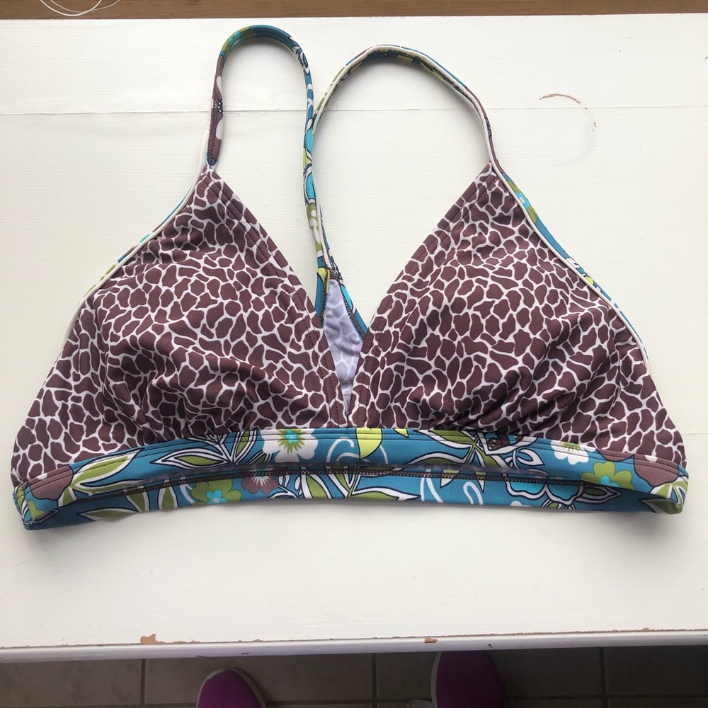 Size large Athleta multi print bikini top